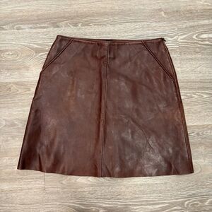 SET Brown Leather Mini Skirt sz 6